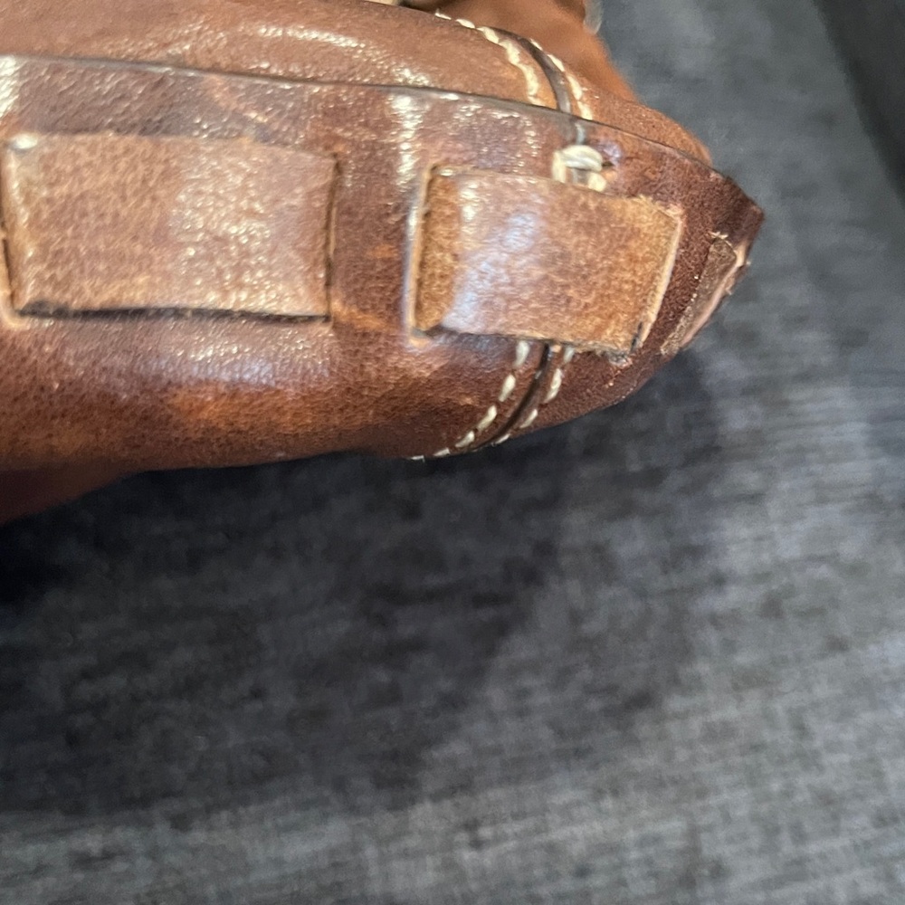 Coach Brown Braided Leather Shoulder Tote with Horsebit Accent - Picture 8 of 13